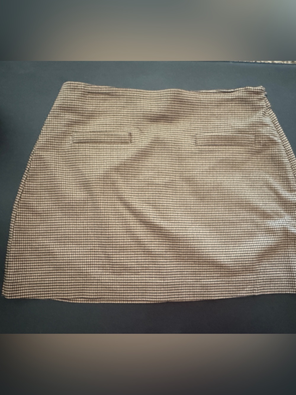 a new day Tan and Black Mini Skirt - Houndstooth Print